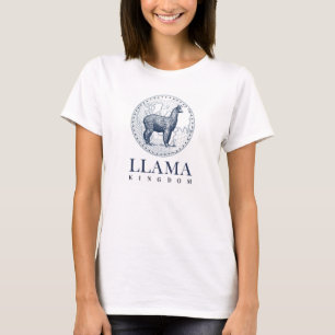 Eleganter Llama mit Text von Globe und Lama Königr T-Shirt