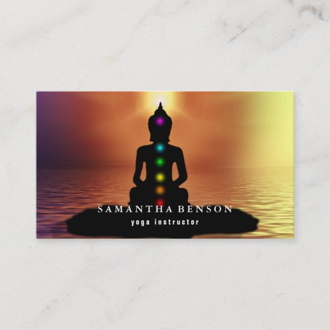 Eleganter Logo-Yoga-Lehrer Visitenkarte (Vorderseite)