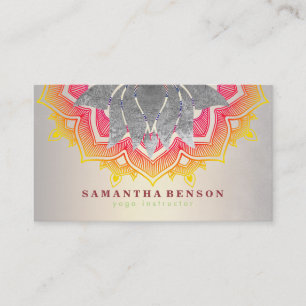 Eleganter Lotos-Blumemandala-Logo-Yoga-Lehrer Visitenkarte