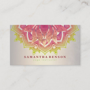 Eleganter Lotos-Blumemandala-Logo-Yoga-Lehrer Visitenkarte