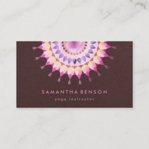 Eleganter Lotos-Blumen-Logo-Yoga-Brown-Hintergrund Visitenkarte