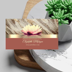 Eleganter Lotus Gold Glitter Visitenkarte