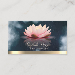 Eleganter Lotus Goldstreifen Navy Blau Yoga Visitenkarte