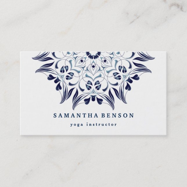 Eleganter Lotus-Logo-Yoga-MeditationWellness Visitenkarte (Vorderseite)