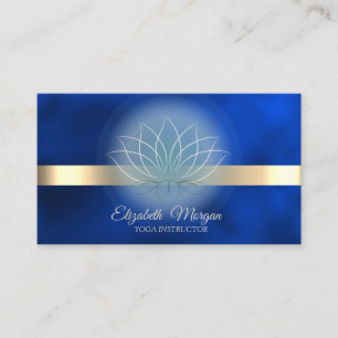 Eleganter Lotus Royalblauer Yoga-Lehrer Visitenkarte