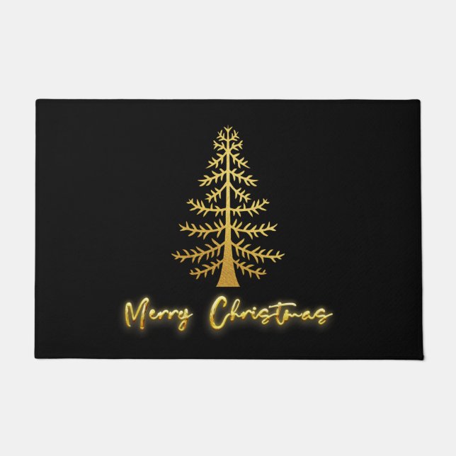 Eleganter luxuriöser glänzender Goldbaum aus Glitz Fußmatte (Vorderseite)