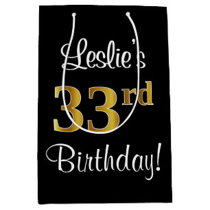 Eleganter, luxuriöser, Imitate Gold Look 33. Gebur Mittlere Geschenktüte