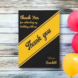 Eleganter Luxus Black and Gold Chic Geburtstag Dankeskarte