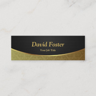 Eleganter Luxus Black and Gold Damask Mini Visitenkarte