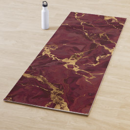 Eleganter Luxus-Burgunder-Gold-Marmor Yogamatte