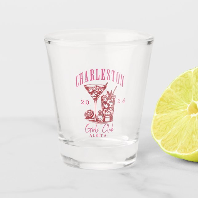 eleganter Luxus-Charleston-Bachelorett Schnapsglas (Vorderseite)