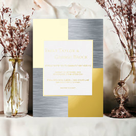 Eleganter Luxus Chic Moderne Hochzeit Silber und G Folieneinladung