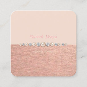 Eleganter Luxus einfach, Diamanten, Perlen Quadratische Visitenkarte