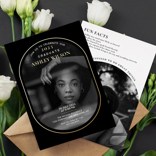 Eleganter Luxus Foto Abschluss Folieneinladung (Von Creator hochgeladen)