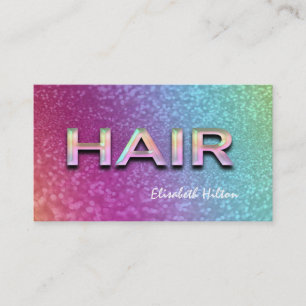 Eleganter Luxus glitschig farbenfroh HAIR holograf Visitenkarte