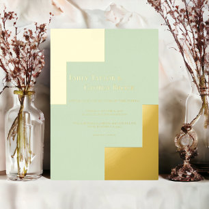 Eleganter Luxus Gold Silber Moderne Hochzeit Folieneinladung