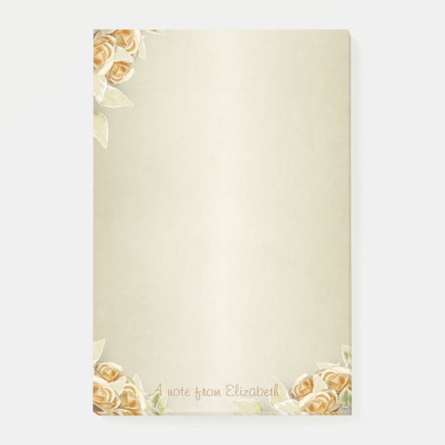 Eleganter Luxus, Imitate Gold Rose Post-it Klebezettel (Vorderseite)