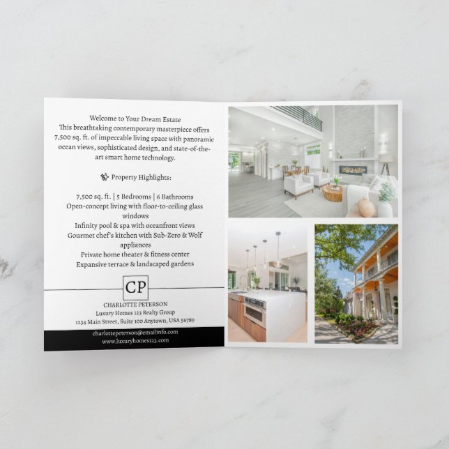 Eleganter Luxus-Immobilienprospekt Programm (Innenseite)
