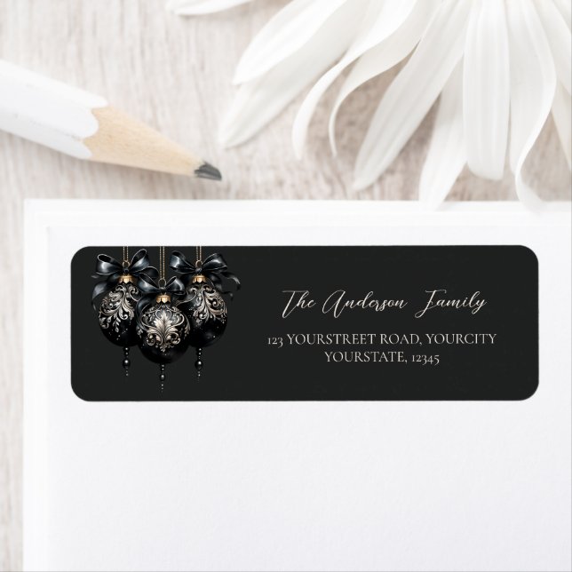Eleganter Luxus in schwarz und gold baubles Weihna (Insitu)