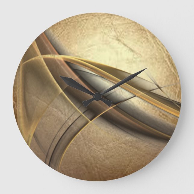 Eleganter Luxus Leather Look Große Wanduhr (Vorderseite)
