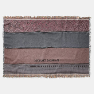 Eleganter Luxus-Leder-Look Braun Schwarz Decke