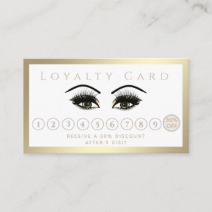 Eleganter Luxus leuchtende goldene Wimpern machen  Treuekarte
