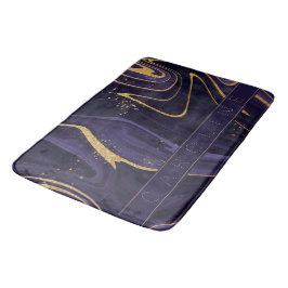 Eleganter Luxus-Lila-und Gold-Marmor-Effekt Name Badematte