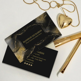 Eleganter Luxus-Marmor Gold Black Business Card Visitenkarte