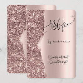 Eleganter Luxus Rose Gold Glitzer UAWG Einladung