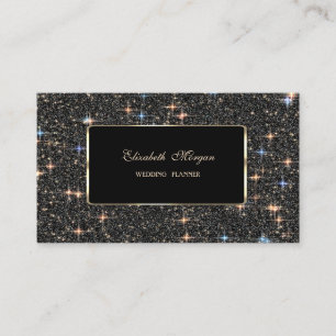 Eleganter Luxus schwarzer Glitter Bokeh Visitenkarte