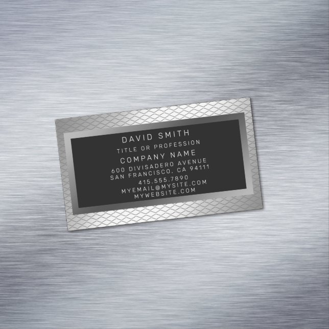 Eleganter Luxus Silbermetall Magnetische Visitenkarte (Beispiel)