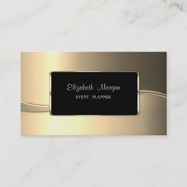 Eleganter Luxus Stilvoll, Gold, Rahmen Visitenkarte (Vorderseite)