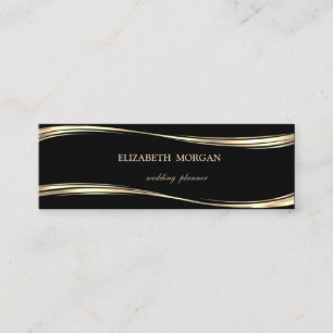 Eleganter Luxus Stilvoll, Gold, Schwarz Mini Visitenkarte