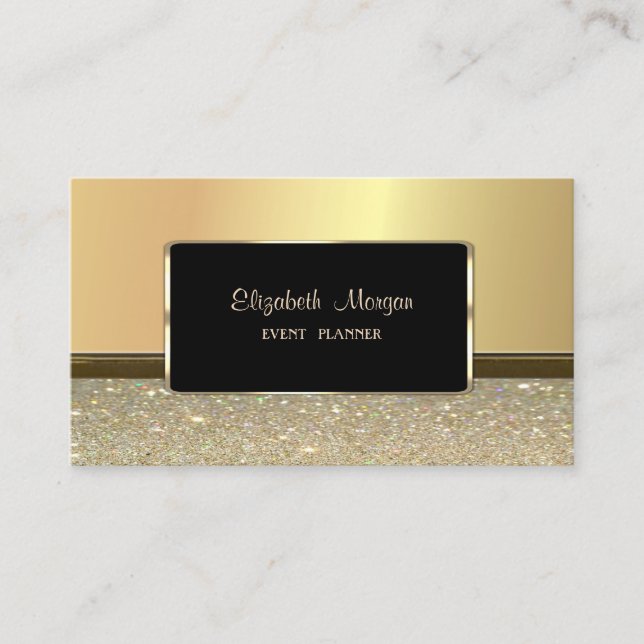 Eleganter Luxus Stilvoll,Imitate Gold Glitzer Visitenkarte (Vorderseite)