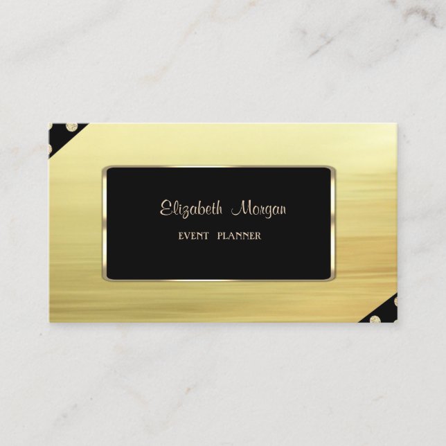 Eleganter Luxus Stilvoll,Imitate Gold,Schwarz Rahm Visitenkarte (Vorderseite)