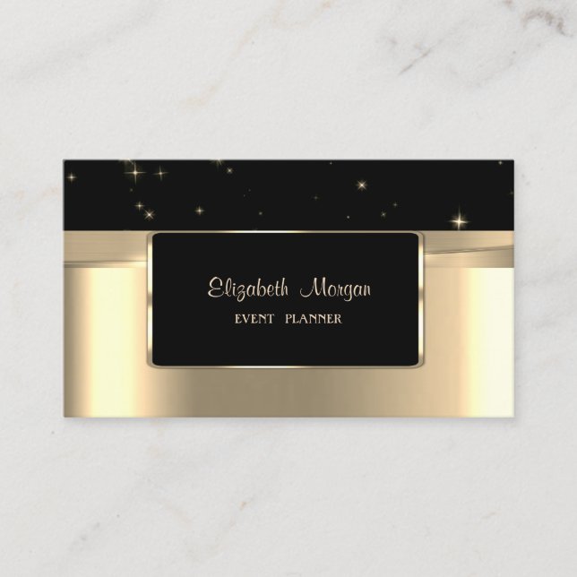 Eleganter Luxus Stilvoll,Imitate Gold,Schwarz Visitenkarte (Vorderseite)