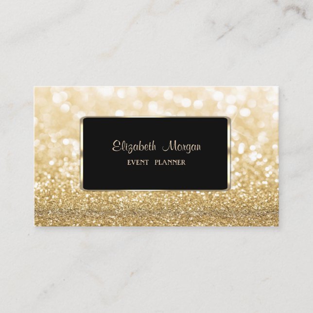 Eleganter Luxus Stilvoll, modern, Glittery Bokeh Visitenkarte (Vorderseite)