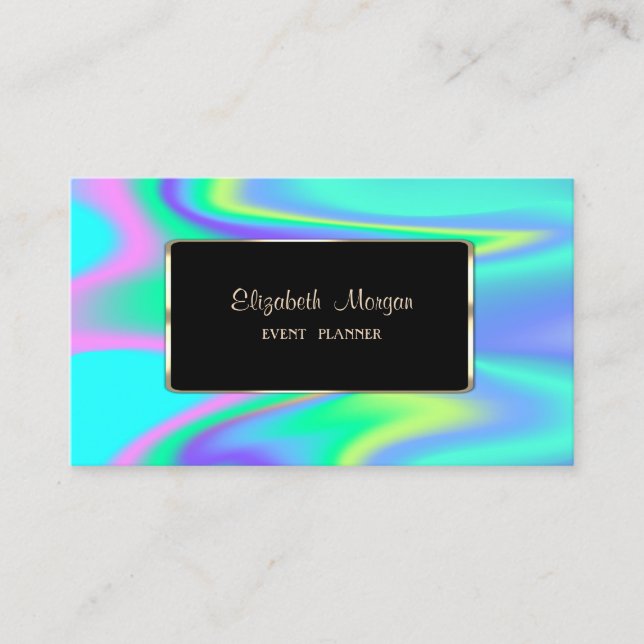 Eleganter Luxus Stilvoll, modern, holografisch Visitenkarte (Vorderseite)