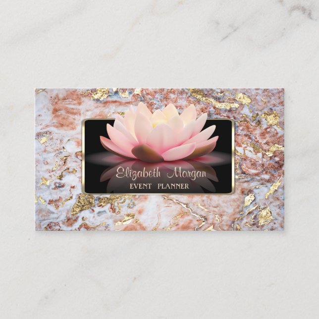 Eleganter Luxus Stilvoll,modern,Lotus Glitzer Marm Visitenkarte (Vorderseite)
