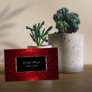 Eleganter Luxus Stilvoller roter Glitter Bokeh Visitenkarte