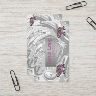 Eleganter Luxus Sweet Silver Marble Elefant Visitenkarte