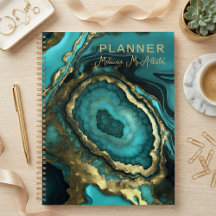 Eleganter Luxus Teal-Achat & Gold-Geode-Marmor