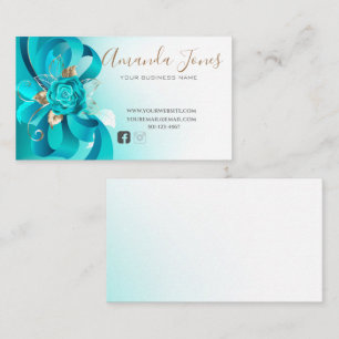 Eleganter Luxus türkisfarbenes aquamarines Gold be Visitenkarte