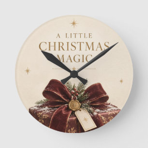 Eleganter Luxus-Weihnachten, schöne Geschenkbox-Op Runde Wanduhr