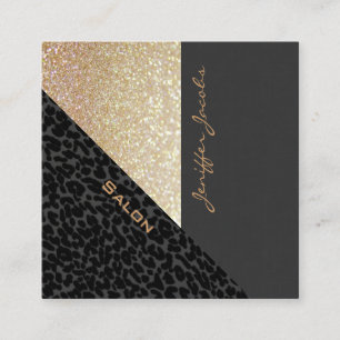 Eleganter Luxus zeitgenössischer Leopardenglanz Quadratische Visitenkarte
