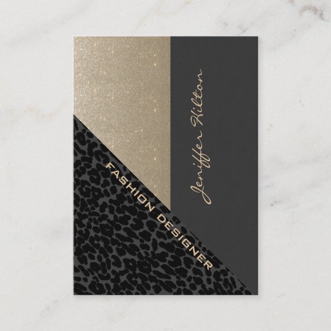 Eleganter Luxus zeitgenössischer Leopardenglanz Visitenkarte (Vorderseite)