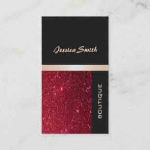 Eleganter Luxus zeitgenössischer Roter Glitter Visitenkarte