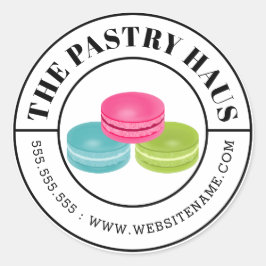 Eleganter Macaron und gekurbelter Text Runder Aufkleber