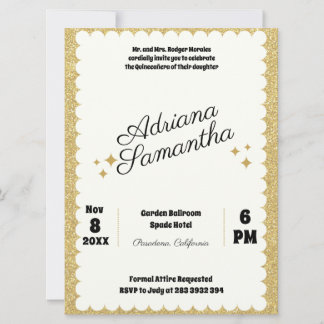 Eleganter, mädchenhafter Geburtstag Einladung