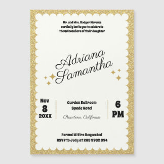 Eleganter, mädchenhafter Geburtstag Magneteinladung